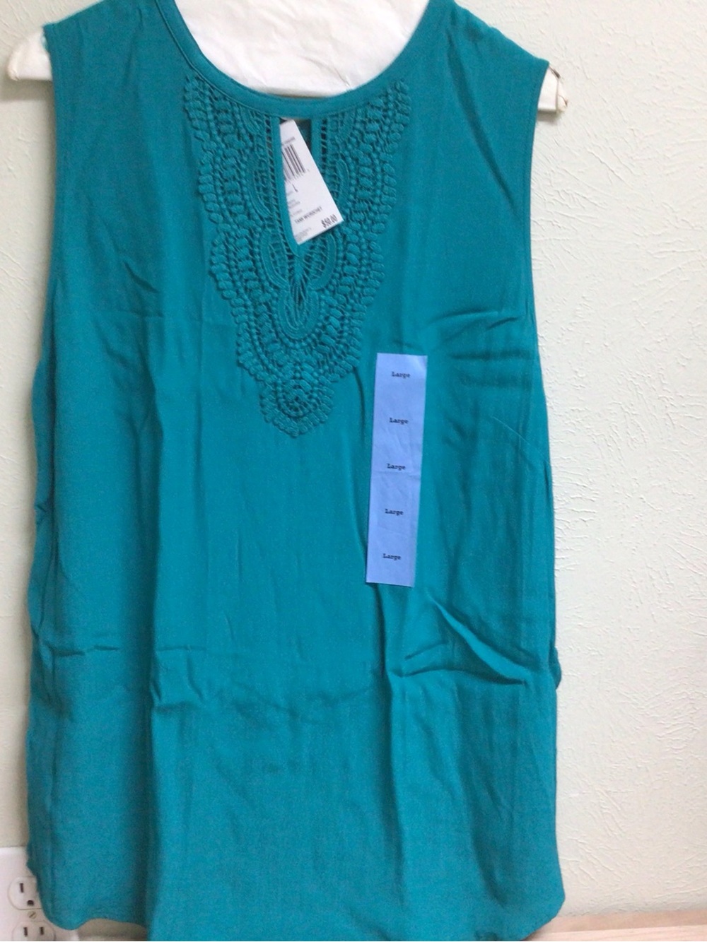 Grace Elements Teal Keyhole Sleeveless Tank